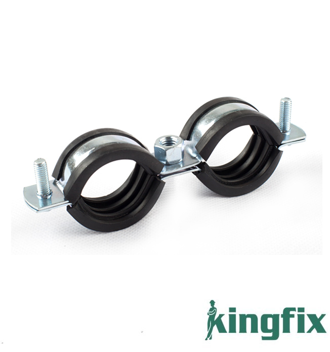 Twin Pipe Clamp With Rubber