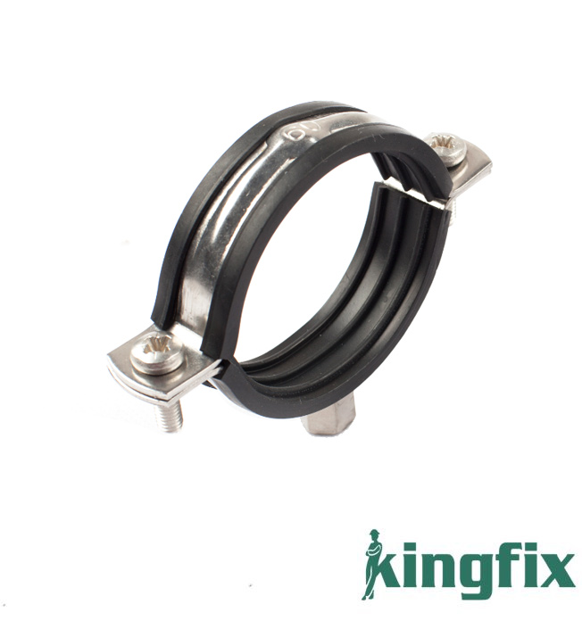Stainless Steel Pipe Clamp With Rubber